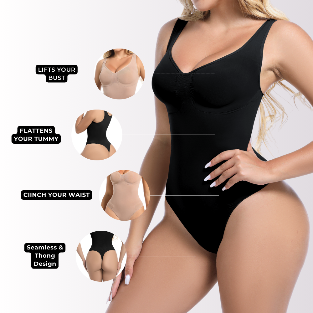 Bodysculpt Seamless Scoop Neck Thong Bodysuit - Shapewear Curva Shapewear