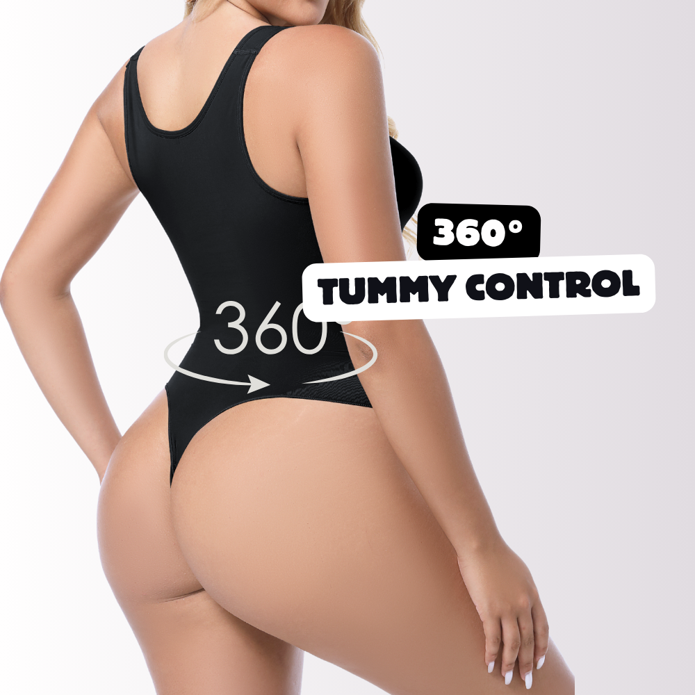 Bodysculpt Seamless Scoop Neck Thong Bodysuit - Shapewear Curva Shapewear