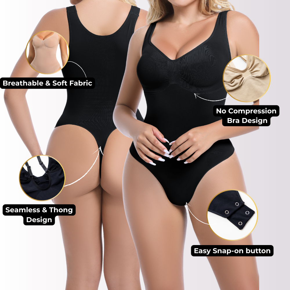 Bodysculpt Seamless Scoop Neck Thong Bodysuit - Shapewear Curva Shapewear