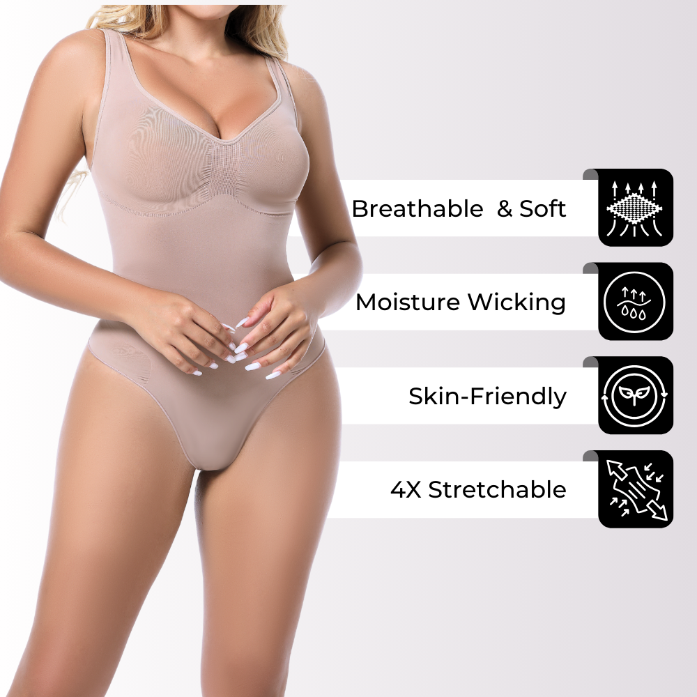 Bodysculpt Seamless Scoop Neck Thong Bodysuit - Shapewear Curva Shapewear