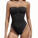Curva Bodysculpt Seamless Strapless Shaper in Black – Invisible Under-Clothing, Tummy Control, Non-Slip Body Shaping Wear for Women’s Dresses and Special Occasions