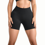 Curva Sculpted Fit Seamless Cycling Gym Shorts in Black – High-Waisted, Squat-Proof, Moisture-Wicking Activewear for Women’s Workouts, Biking, and Training
