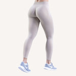 Curva Sculpted Fit Seamless Leggings in Beige Grey – High-Waisted, Compression Fit, Squat-Proof Activewear for Women’s Gym, Yoga, and Everyday Training
