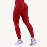 Curva Sculpted Fit Seamless Leggings in Red – High-Waisted, Compression Fit, Squat-Proof Activewear for Women’s Gym, Yoga, and Everyday Training