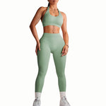 Women's Curva Sculpted Fit Seamless Green Teal Leggings – Breathable, Stretchy, No-See-Through Workout Tights for Running, Gym, and Everyday Athleisure