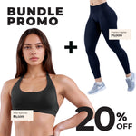 Black GymWear Set Seamless Leggings & Halter Sports Bra