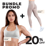 Beige GymWear Set Seamless Leggings & Halter Sports Bra