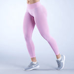 Pink GymWear Set Seamless Leggings & Halter Sports Bra