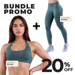 Teal GymWear Set Seamless Leggings & Halter Sports Bra