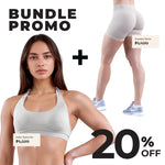 Beige GymWear Set Seamless Shorts & Halter Sports Bra