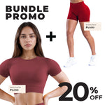 Red GymWear Set Seamless Shorts & Sports Crop Top