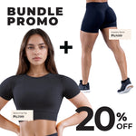 Black GymWear Set Seamless Shorts & Sports Crop Top