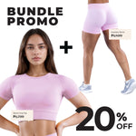 Pink GymWear Set Seamless Shorts & Sports Crop Top