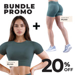 Teal GymWear Set Seamless Shorts & Sports Crop Top