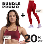 Red GymWear Set Seamless Leggings & Crossback Sports Bra