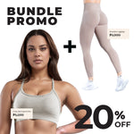 Beige GymWear Set Seamless Leggings & Crossback Sports Bra