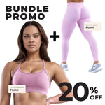 Pink GymWear Set Seamless Leggings & Crossback Sports Bra