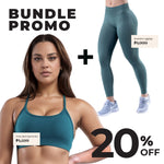 Teal GymWear Set Seamless Leggings & Crossback Sports Bra