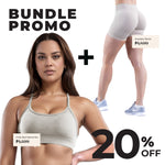 Beige GymWear Set Seamless Shorts & Crossback Sports Bra