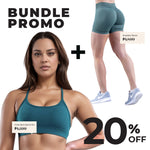 Teal GymWear Set Seamless Shorts & Crossback Sports Bra