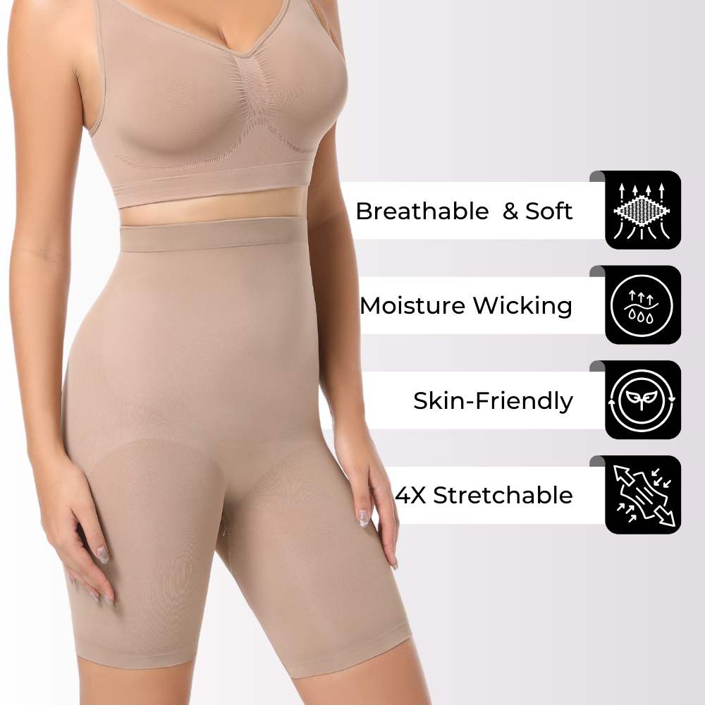 High Waisted Butt Lifting Shorts Seamless Sculpt - Shapewear Curva Shapewear 