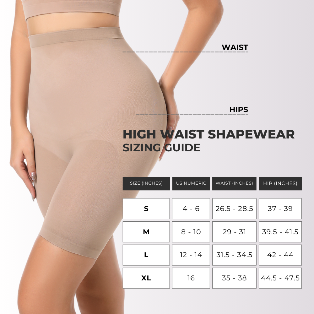 High Waisted Butt Lifting Shorts Seamless Sculpt - Shapewear Curva Shapewear 