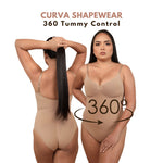 Curva BodySculpt Seamless Shaper Bodysuit Brief in Black – Tummy Control, Wire-Free, Invisible Shapewear for Women’s Dresses, Office Wear, and Special Occasions