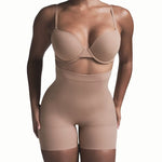 Curva High-Waisted Tummy Control Seamless Sculpting Brief in Beige – Invisible, Smoothing Shapewear for Women’s Dresses, Everyday Wear, and Postpartum Support