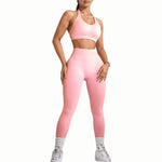 Women's Curva Sculpted Fit Seamless Pink Leggings – Breathable, Stretchy, No-See-Through Workout Tights for Running, Gym, and Everyday Athleisure
