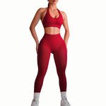 Women's Curva Sculpted Fit Seamless Red Leggings – Breathable, Stretchy, No-See-Through Workout Tights for Running, Gym, and Everyday Athleisure