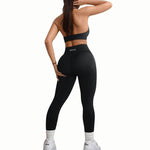 Women's Curva Sculpted Fit Seamless Black Leggings – Breathable, Stretchy, No-See-Through Workout Tights for Running, Gym, and Everyday Athleisure