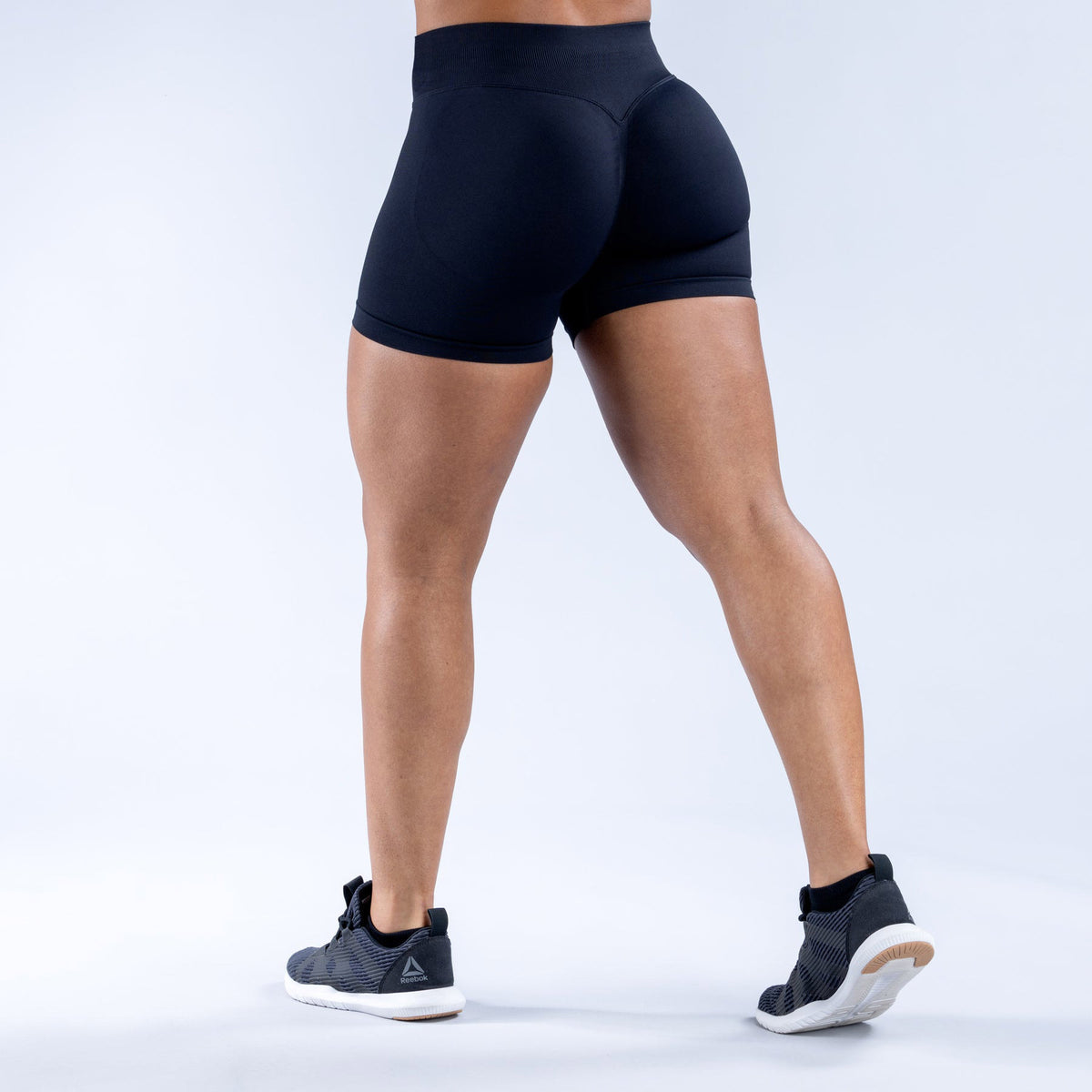 Black GymWear Set Seamless Shorts & Crossback Sports Bra